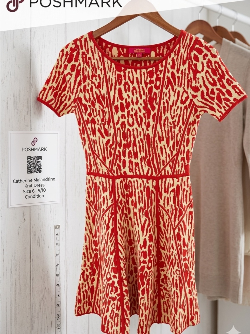 Catherine Malandrino Orange and Yellow Abstract Print Sweater Dress Size XS